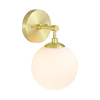 US livraison gratuite Globe blanc verre laiton E26 vente chaude bon prix Led intérieur or hôtel applique murale pour la maison chevet salle de bain