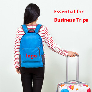 Khuyến mãi 2025 giá rẻ Trọng lượng nhẹ Polyester xách tay đi bộ đường dài du lịch có thể gập lại ba lô với biểu tượng tùy chỉnh - Product Image 6