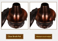 Chaudière à charbon électrique à double usage en cuivre pur, design chinois, pour fondue et canard mandarin, avec prise secteur, pour usage domestique