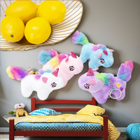 Porte-clés licorne mignon aux grands yeux en peluche douce et écologique - Adorable porte-clés animal en peluche pour anniversaire - Porte-clés en forme de cheval