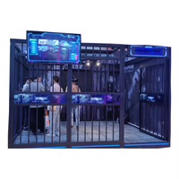 Simulador de movimiento de plataforma de pie 9D VR para juego CS multijugador interactivo 4 jugadores máquina de parque temático de realidad Virtual interior