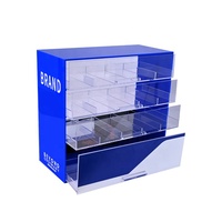 Vitrine à tabac APEX Premium moderne et écologique à 3 niveaux, finition polie - Présentoir de comptoir personnalisé avec tiroirs et panneaux de sécurité