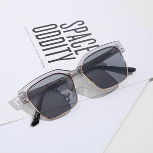 ADE WU STY95159H lunettes de soleil demi-monture à la mode femmes populaire cadre Transparent lunettes de soleil carré <span class=keywords><strong>écaille</strong></span> de tortue nuances UV400 mâle - Product Image 1