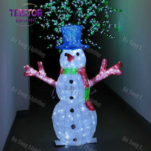 Sculpture de bonhomme de neige en LED 3D imperméable pour l'extérieur, motif lumineux pour la décoration des parcs et des fêtes - Product Image 2