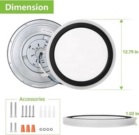 Lámparas de Techo LED Slim de 7.5W 12V 60W 3000K con Interruptor Digital Regulable, Base de Plástico Moderna, para Sala de Estar