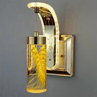 Applique Murale Moderne en Acrylique avec Fleurs Séchées, Nouveau Design, Vente Chaude en Gros Usine, Petite Lampe Murale