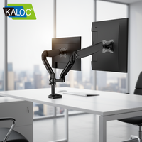 Support de moniteur de bureau flexible à ressort à gaz KALOC DS90-2, vente directe d'usine, support réglable pour ordinateur portable noir