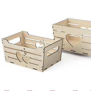Boîte de rangement en bois pour la Fête des Mères, pièce en bois rectangulaire évidée en forme de cœur pour la Saint-Valentin, à personnaliser (DIY) - Product Image 5