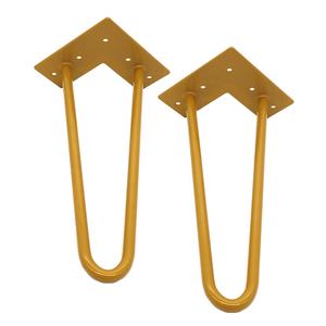 Patas de horquilla de mesa de Metal adecuadas <span class=keywords><strong>para</strong></span> mesa de centro, mesita de noche, silla, proporciona herramientas <span class=keywords><strong>auxiliares</strong></span> + protección de suelo de goma - Product Image 2