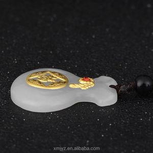 Certificado 3D <span class=keywords><strong>oro</strong></span> con incrustaciones de Jade Hetian Jade incrustaciones de <span class=keywords><strong>oro</strong></span> puro grueso Hetian Jade piedra preciosa <span class=keywords><strong>lingote</strong></span> bendición <span class=keywords><strong>colgante</strong></span> al por mayor - Product Image 5