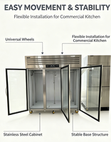 Réfrigérateur à vitres pour exposition, refroidi par air commercial avec étagères réglables
