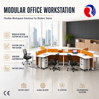 Cloison de bureau modulaire contemporaine avec panneau de verre insonorisant pour poste de travail en cubicle et espace de bureau ouvert