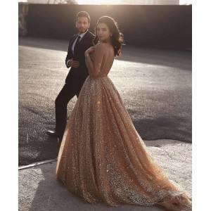 Abito da sera senza maniche con scollo a v e scollo a v - Product Image 3