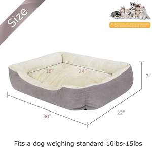 Benutzer definiertes Logo <span class=keywords><strong>30</strong></span>*24*7 Zoll Luxus Grau Faltbares Hunde bett Großes Haustier Sofa Massives Muster Kunst pelz Material Werbe Luxus Hunde bett - Product Image 2