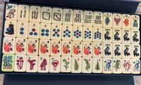 Juego de Fichas de Mahjong Americanas de Acrílico Pintadas a Mano y Grabadas con Diseño de Lujo: Zorro, Oso, Hongo, Flora y Fauna, 160 Piezas, Ecológico, Envío Inmediato