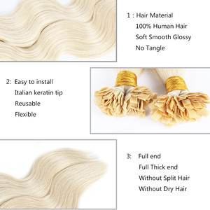 Extensions de cheveux humains Remy à pointe en kératine, alignées sur la cuticule, provenant d'un seul donneur, d'Italie - Product Image 4