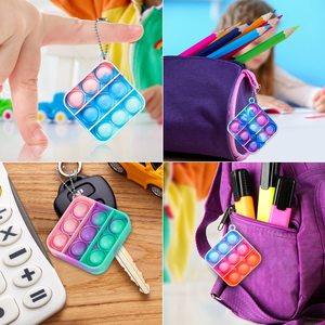 Jouets Pop Fidget Tendance en Gros pour Enfants – Mini Porte-clés Pop Fidget en Silicone – Jouets Sensoriels pour Sacs Cadeaux - Product Image 6