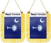 Drapeau américain à suspendre à la fenêtre, mini drapeau de l'État de Hawaï avec poteau, pompon et ventouse pour décoration de rétroviseur