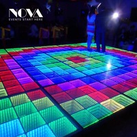 Dj Disco Panel Fliesen Tragbare drahtlose 3D gehärtetes Glas Light Up Led Dance Floor