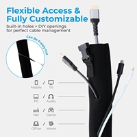 Organizador de Cables de Neopreno Duradero de 1000x100mm, Funda Protectora Antipolvo para Cables, Protector de Cables de Computadora con Hebilla y Cremallera