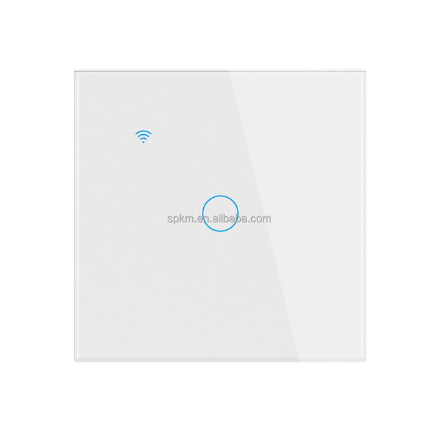SPKM White Zigbee Smart Wall Switch White 1Gang Neutral Line Smart Life App Controlled Smart Home System Wi-Fi Home Switch