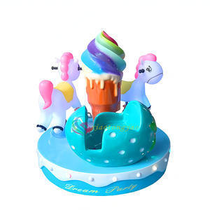 Mini carrousel à chevaux en fibre de verre à pièces populaires pour les centres commerciaux et les salles de jeux - Product Image 1