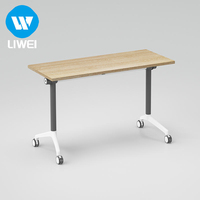 Bureau de formation mobile moderne à plateau rabattable, empilable, à roulettes, pliable et réglable pour bureau, salle de classe et salle de conférence