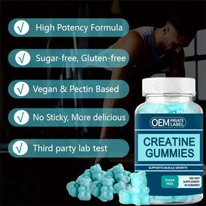 Kreatin Monohidrat 60 Jelibon Spor Beslenmesi Fitness Özel Etiketli Yaban Mersinli Güç Takviyesi Kas Geliştirme ve İyileşme İçin - Product Image 5