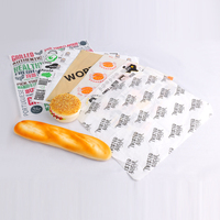 Feuilles de papier ciré d'emballage anti-graisse imprimées de logo personnalisé de qualité alimentaire pour sandwich à hamburger frites beignets de poulet