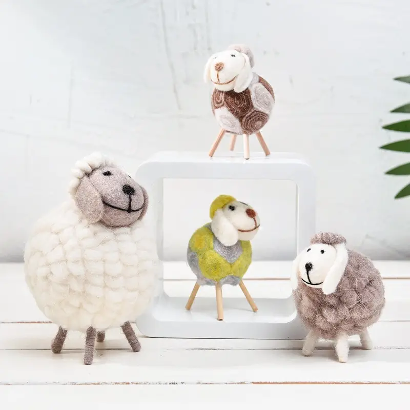 מודרני פשוט ויצירתי סלון קטן כבשים קטן וחמוד קישוט חדר טלוויזיה טלוויזיה ארון צמר הרגיש קישוט