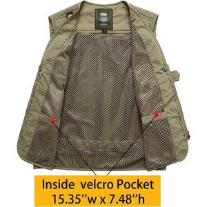 FOXA Men's Multi-Pocket Outdoor <b>Utility</b> Fishing Safari Work Travel <b>Vest</b> Waterproof Polyester Hiking <b>Vest</b> - Product Image 3