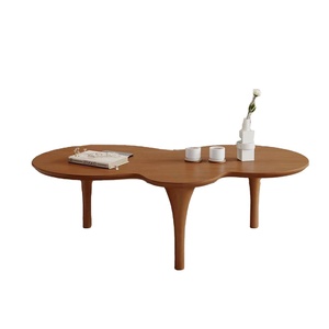 Table basse NKAHS en bois massif de noyer, durable et moderne, de forme irrégulière, créative, petite table à thé pour salon - Product Image 1