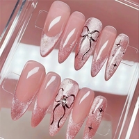 Op maat gemaakte Cat Eye Press-on nagels, lange stiletto, modieuze kunstnagels, 3D metalen stijl, handgemaakte nepnagels voor verkoop