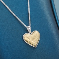 Collar con colgante de corazón de plata de ley 925 SPJ, listo para enviar, chapado en oro de 18 quilates, minimalista, de lujo, regalo de San Valentín, cadena para clavícula