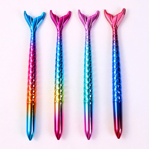 Fournitures de bureau et scolaires stylo à bille sirène mignonne créatif dégradé couleur étudiant papeterie dessin animé stylos gel - Product Image 1