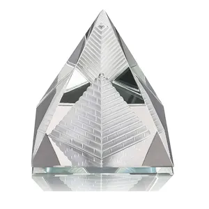 Fashion Energy Healing Small Folk Crafts Egypt Crystal Glass Pyramid Home Decor
