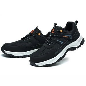 Chaussures de sécurité pour hommes en mesh noir, imperméables, respirantes, résistantes à l'huile, à lacets, pour toutes les saisons - Product Image 2