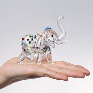 Figurines d'éléphant en cristal, sculpture animale en verre, figurines de collection, décoration de table porte-bonheur, ornements de décoration intérieure - Product Image 2