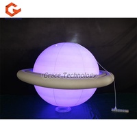 Ballon gonflable géant LED Saturne, ballon suspendu planètes du système solaire pour décoration