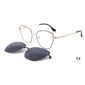 Gafas de Sol Magnéticas de Moda al por Mayor, <span class=keywords><strong>Clip</strong></span> para <span class=keywords><strong>Monturas</strong></span> de Gafas para Mujer, <span class=keywords><strong>Monturas</strong></span> Ópticas de Metal <span class=keywords><strong>con</strong></span> <span class=keywords><strong>Clip</strong></span> para Lentes de Sol - Product Image 4