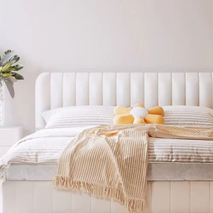 <span class=keywords><strong>Lit</strong></span> <span class=keywords><strong>de</strong></span> chambre moderne et luxueux avec rangement, en <span class=keywords><strong>tissu</strong></span> crème, rembourré, doux et confortable, tailles King/Queen, vente en gros d'usine - Product Image 5