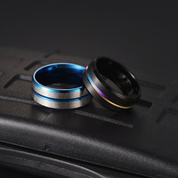Bague pour homme en acier inoxydable, bijou décoratif populaire de style européen et américain, bague en acier inoxydable inaltérable