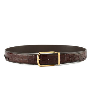 Ceinture en cuir véritable pour homme de haute qualité, classique, vintage, avec boucle à ardillon, en cuir de crocodile, sangle de luxe - Product Image 2