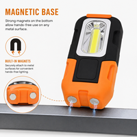 Lampe de travail LED COB magnétique portable HB-326 IP44 étanche en ABS, alimentée par piles AAA, 180LM 4.5V, autonomie de 4 heures, pour atelier et réparation