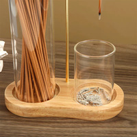 Brûleur d'encens et clip en forme de 8, moderne et simple, pour aromathérapie, avec base en tube de bois de santal et bois d'agar, modèle chinois XL-002
