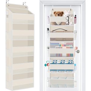 Over The Door Organizer 5 Tier Large Capacity Hanging <b>Storage</b> With Side Pockets For Bedroom Bathroom Nursery - Product Image 1