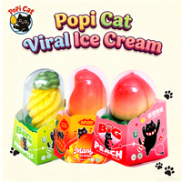 Es Krim PoPI CAT Trendy Internet Celebrity 3D Virus Nanas Mangga Persik Camilan Dingin Alami Beku untuk Grosir 75g