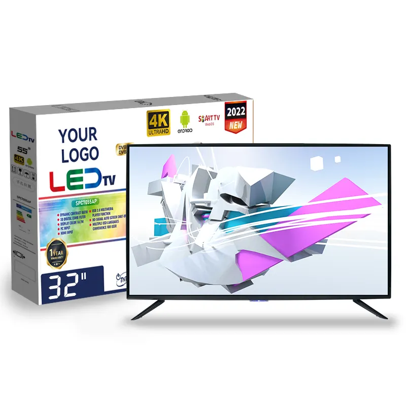 Personalizado Televisão 32/43/50/55/4K Inteligente Monitor de TV de 65/75 Polegadas Led TV Wifi Tela Design de Moda