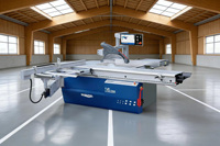 Scie à panneaux CNC à commande numérique pour le sciage du bois et des panneaux en mélamine avec guides automatiques, levage/inclinaison électriques SAGAMAC