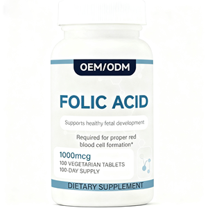 OEM/ODM Voedingssupplement Foliumzuur Tabletten voor Energie, Immuunsysteemondersteuning, Prenatale Vitaminen, Reguleren van de Balans, 60 Vegetarische Tabletten - Product Image 1